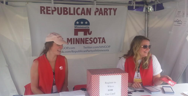 Republican volunteer booth